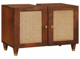 Bathroom Cabinet 4 pcs Brown and Black Solid Mango Wood 3310173