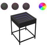 Bedside Table with Infinity LED Black 40x40x51 cm 3284091