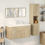 ZNTS 4 Piece Bathroom Furniture Set Sonoma Oak Engineered Wood 3325025