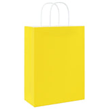 Paper Bags 250 pcs with Handles Yellow 26x12x35 cm 4101786