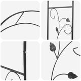 Garden Arch Floral Black 115 x 37 x 231 cm 42021351