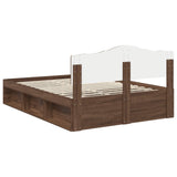 Bed Frame with Headboard Brown Oak 140 x 200 cm Solid Pine Wood 3412895