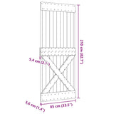 Door NARVIK 85x210 cm Solid Wood Pine 154438