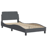 Bed with Mattress "Dover" Dark Grey Single Velvet 3208488