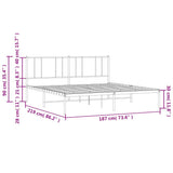 Metal Bed Frame without Mattress with Headboard Black 183x213cm 352485
