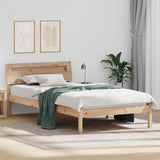 Bed Frame with Headboard Brown 90 x 200 cm Solid Pine Wood 872794