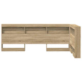 Storage Headboard with Shelf Sonoma Oak 90 cm Engineered Wood 3335455
