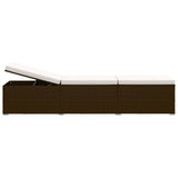 Sun Lounger Brown PE rattan Standard Adjustable Armrests 317112