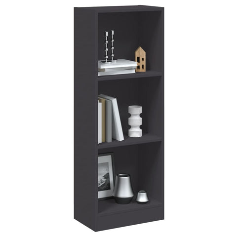 ZNTS 3-Tier Book Cabinet Grey 40x24x109 cm Engineered Wood 800830