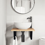 Basin Shelf Wall Mounted Steel and Solid Wood Acacia 3302763