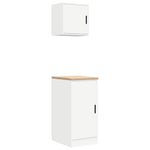 ZNTS Garage Cabinets 2 pcs White Engineered Wood 3328296