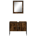 ZNTS 2 Piece Bathroom Cabinet Set Smoked Oak Engineered Wood 3214341
