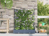 Garden Planter 2 pcs LiGht Grey 80 x 40 x 125.5 cm PP 42002883