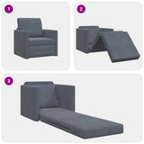 Sofa Bed Dark Grey 74 x 77 x 81 cm Velvet 4106613