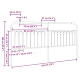 Metal Replace Headboard Black 193 cm 376637