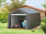 3.6 x 2.1m Portable Outdoor Shed, with Window - Dark Grey T3398P323922