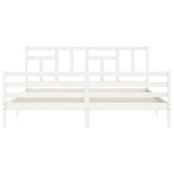 Bed Frame without Mattress White 200x200 cm Solid Wood 3194982
