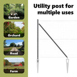 Ground Spike Fence Post 7 pcs Grey Powder-Coated Steel 42004258