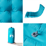 Self Inflating Camping Mattress with Pillow 1-Person Blue 4007096