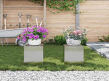 Plant Stand 2 pcs Silver 24 x 24 x 35 cm Stainless steel 865810