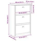 Shoe Rack BODO Honey Brown 80 x 35 x 118 cm Engineered Wood 42023477
