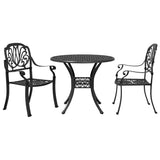Bistro Set Black Cast aluminium Medium Bistro Set Round 3216323