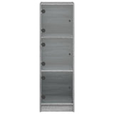 Highboard with Glass Doors Grey Sonoma 35x37x109 cm 836390
