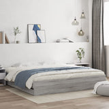 Bed Frame with Drawers without Mattress Grey Sonoma 160x200 cm 3207264