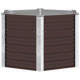 Garden Raised Bed Brown 129x129x77 cm Galvanised Steel 45721