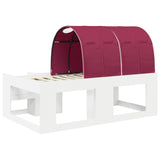 Kids'High Bed Frame with Storage White and Red Engineered Wood 3423597