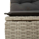 2 Piece Garden Sofa Set with Cushions Light Grey Poly Rattan Acacia 3325238