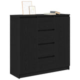 Sideboard with Drawers Black Oak 100.5x35x98.5 cm Engineered Wood 3328454