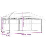 ZNTS Foldable Party Tent Pop-Up with 3 Sidewalls Brown 4004948