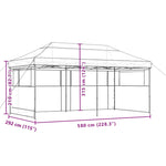 ZNTS Foldable Party Tent Pop-Up with 3 Sidewalls Taupe 4004946