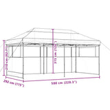 Foldable Party Tent Pop-Up with 3 Sidewalls Taupe 4004946