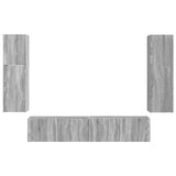 TV Cabinet Set Wall-mounted 4 pcs Grey Sonoma Engineered Wood 3409039