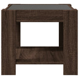 Coffee Table with LED Brown Oak 53x53x45 cm Engineered Wood 847545