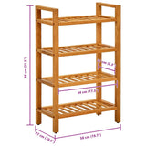 Shoe Rack with 4 Shelves 50x27x80 cm Solid Oak Wood 331746