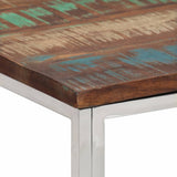 Coffee Table Silver Stainless Steel and Solid Wood Reclaimed 349960