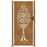 Garden Gate 100x175 cm Corten Steel Tree Design 153164