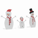 Lighted Snowman Family 3 pcs Warm White Polyester 42019625
