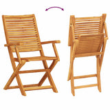 Garden Dining Set Folding 5 pcs Brown Solid Acacia Wood 3375756