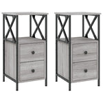 ZNTS Bedside Cabinets 2 pcs Grey Sonoma 34x35.5x70 cm Engineered Wood 825950