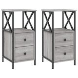 ZNTS Bedside Cabinets 2 pcs Grey Sonoma 34x35.5x70 cm Engineered Wood 825950