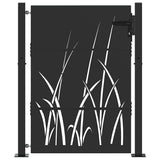 Garden Gate with Lock Black 110 x 130 cm Powder-coated steel 42015890