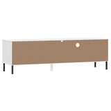 TV Cabinet with Metal Legs White Solid Wood Pine OSLO 351029