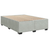 Box Spring Bed with Mattress Light Grey 140x190 cm Velvet 3290918