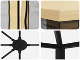6 x 3 m Cream Polyester and Steel 190 3376020