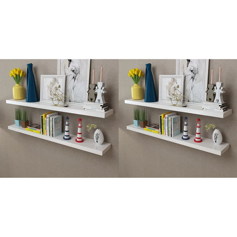 Wall Shelves 4 pcs White 120 cm 276000