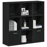 Book Cabinet Black Oak 98x29x97.5 cm Engineered Wood 862471